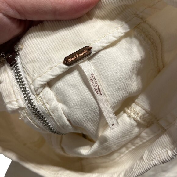 Free People Beige Corduroy Mini Skirt With Back Zipper Size 0 - Picture 3 of 3